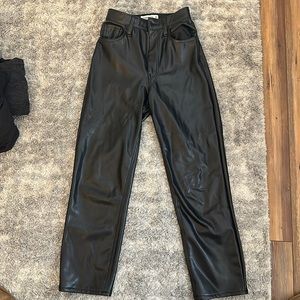 Abercrombie Curve Love Vegan Leather Pants in black